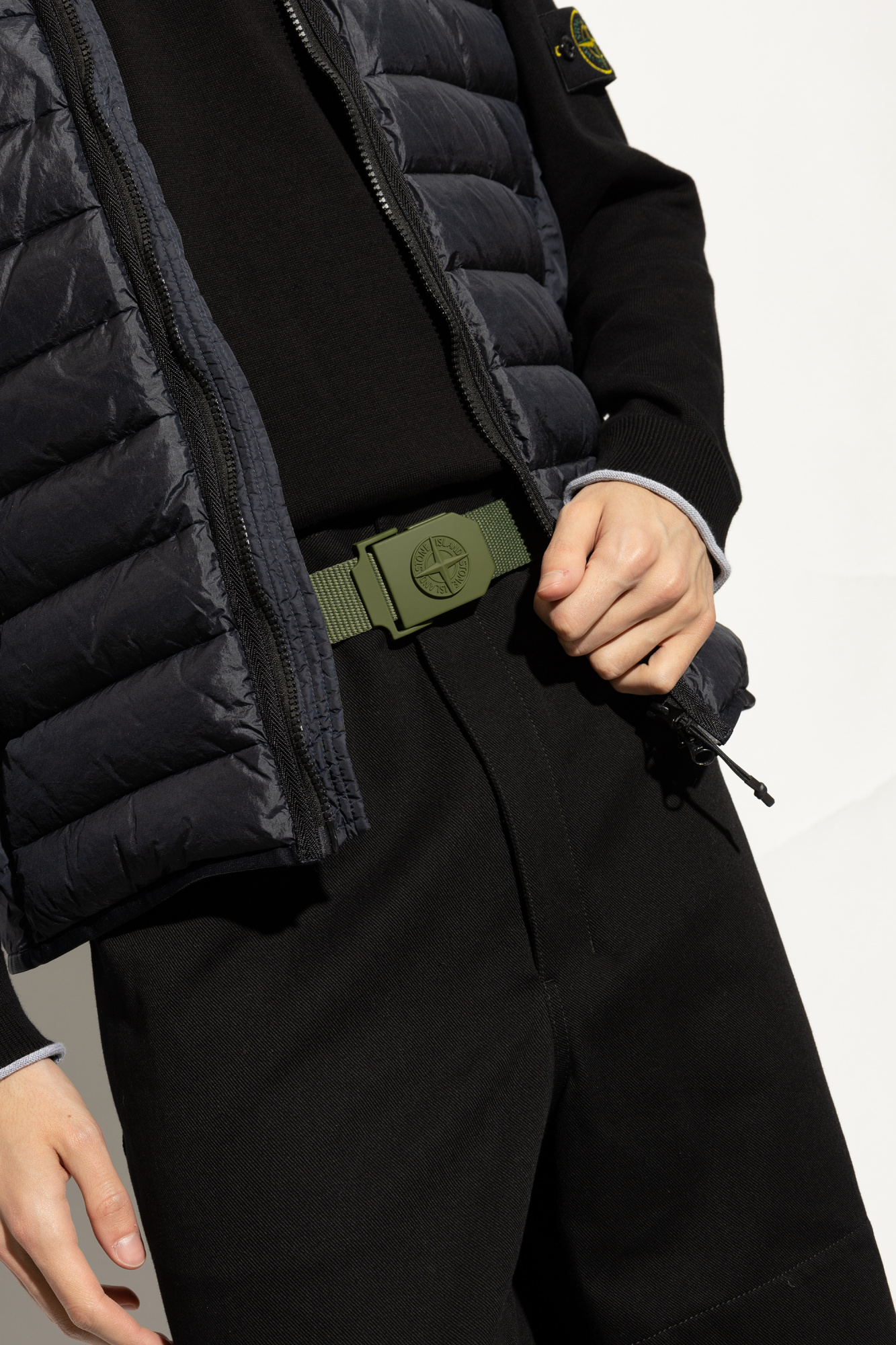 Green Belt with logo Stone Island - Vitkac Italy Green Belt with logo Stone Island - Vitkac Italy